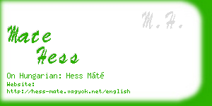 mate hess business card