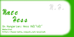 mate hess business card